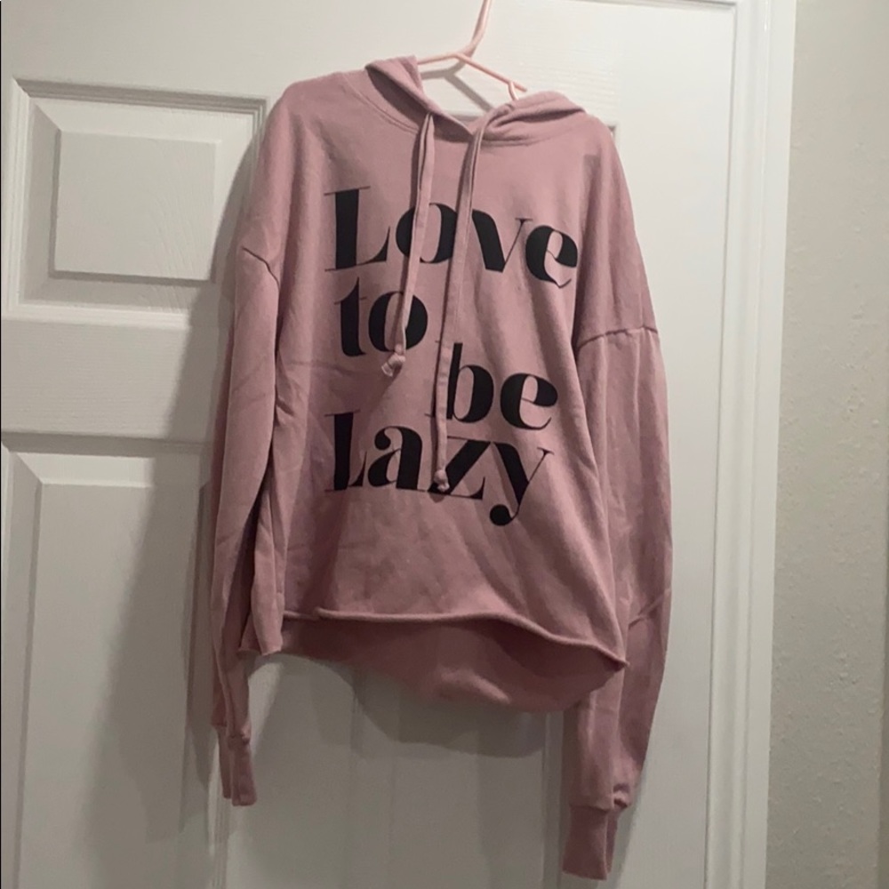 Pink pullover hoodie